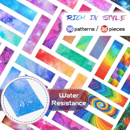 Gersoniel 36 Pieces Anxiety Sensory Stickers Cute Fidget Textured Strips Toys Anti Stress Tactile Rough Sensory Calm Textured Strips Adhesives Anxiety Relief for Adults Teens Desk (Mixed Style)