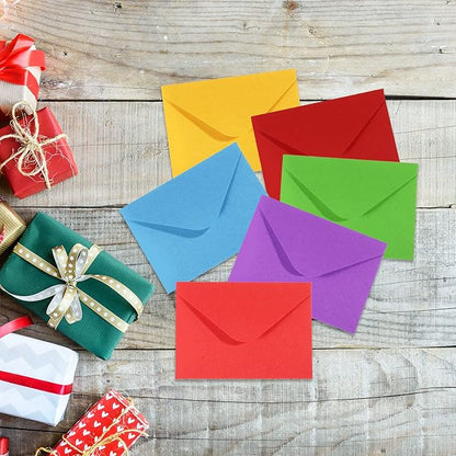 PATIKIL Mini Envelopes, 50 Pack Gift Cards Business Cards Envelope for Greeting Weddings, Red