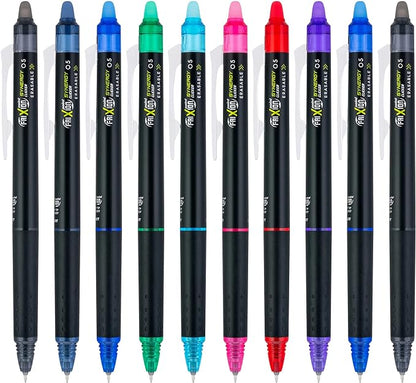 Pilot, FriXion Synergy Clicker Erasable, Refillable, Retractable Gel Ink Pens, Extra Fine Point 0.5 mm, Pack of 10, Assorted Colors