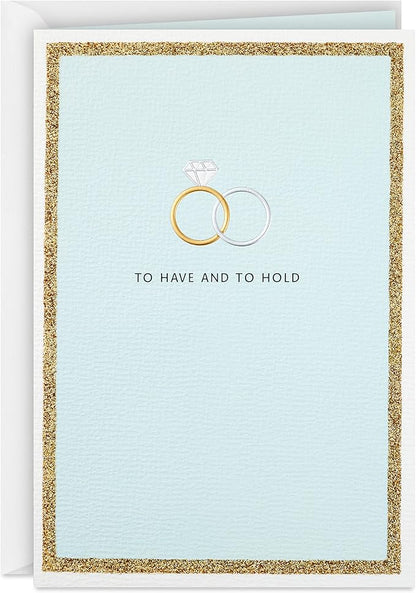 Hallmark Wedding Card, Engagement Card, Bridal Shower Card (To Have and To Hold Wedding Bands)