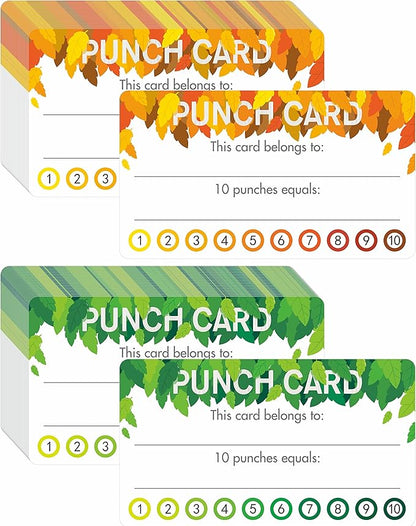 102 PCS Punch Cards, Incentive Reward Card Student Awards Loyalty Cards for Business, Classroom, Kids Behavior, Students, Teachers, 3.5” x 2”, 2 Styles