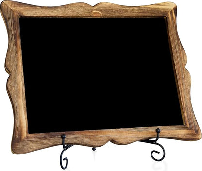 Tabletop Chalkboard Sign with Easel (11x13) + White Liquid Chalk Marker | Hanging or Freestanding Framed Chalkboard with Hand Crafted Sweetheart Frame - Multipurpose Small Chalkboard Sign