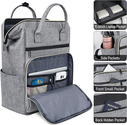 Laptop Backpack for Women and Men 16.5" Waterproof College Bag With USB Port, RFID Pocket, Waterproof, Travel Work Backpack, Anti-theft College Backpack (Grey)