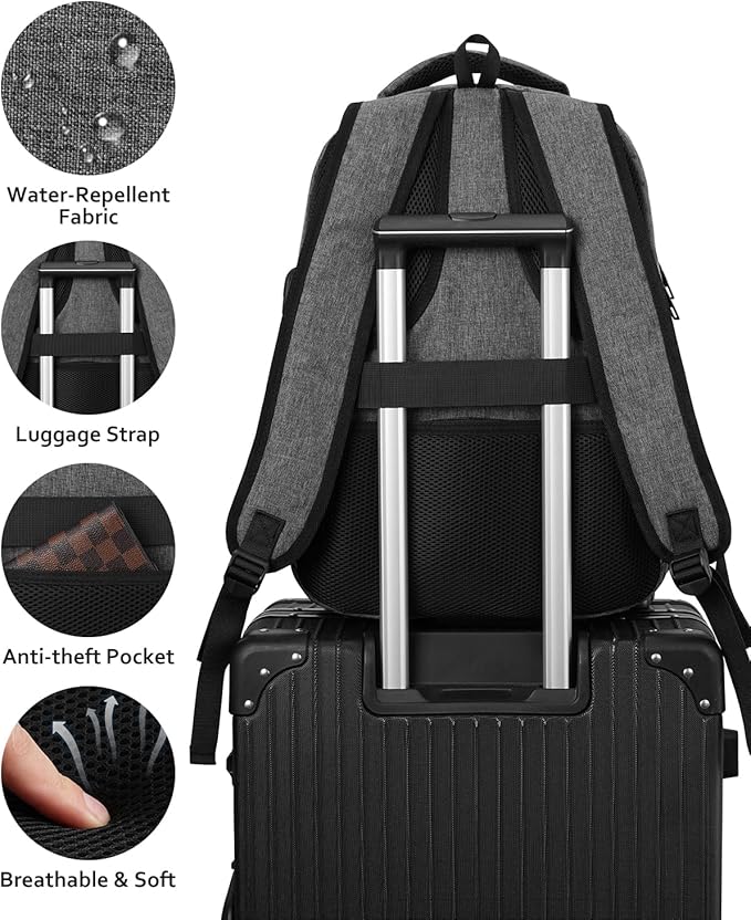 Backpacks for Men 17.3 Inch,Bagpacks School Backpack for Boys Teenager,Computer Backpack with Laptop Compartment & USB Charger,Mochilas Hombres Morrales for Workout College Middle School