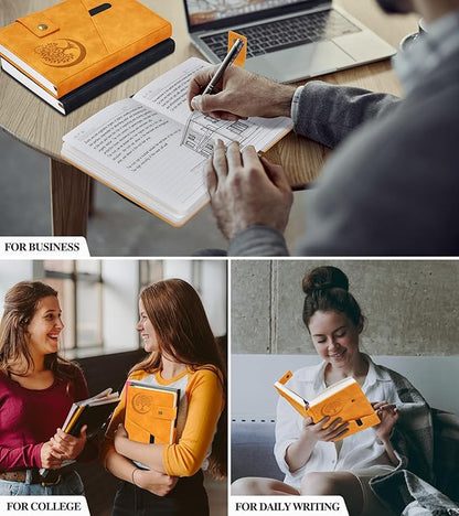 Lined Journal Notebook for Men, A5 Leather Journals for Writing Women, Hardcover Notebooks for Work,School,Note Taking,Travel,Business,Personal daily Diary,200 Page College Ruled (5.9" x 8.4")