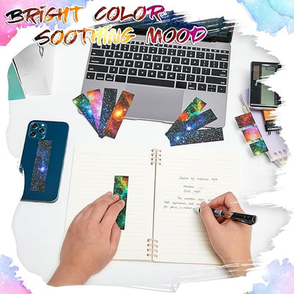 36 Pieces Anxiety Sensory Stickers Cute Fidget Textured Strips Toys Anti Stress Tactile Rough Sensory Calm Textured Strips Adhesives Anxiety Relief for Adults Teens Desk Classroom (Starry Sky Style)