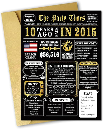 10th Birthday Card, Funny 10th Birthday Decorations for Boy Girl, Happy 10 Year Old Birthday Gift for Son Daughter, Great 10 Birthday Gifts Idea for Him Her