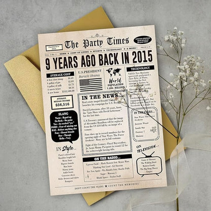 Happy 9th Birthday Card Gifts for Boy Girls, Unique 9th Birthday Decorations for Daughter Son, 9 Year Old Bday Gift Cards for Grandson Granddaughter