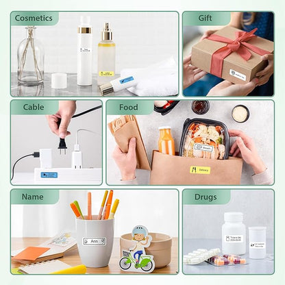 P21 Label Maker Machine with Tape, Bluetooth Label Printer Thermal Mini Label Makers with Built-in Cutter and Multiple Templates, Portable Printers for School, Office, Home Use (Green)