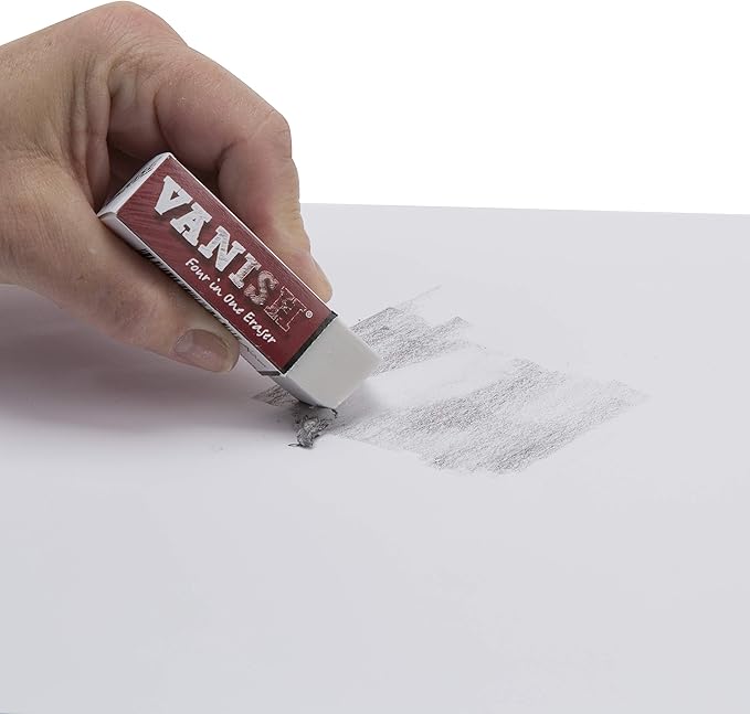 Acurit Vanish Artist Eraser (30 Pack)– 4-in-1 White Erasers for Art - Erases Graphite Lines - Replaces Vinyl & Kneaded Erasers