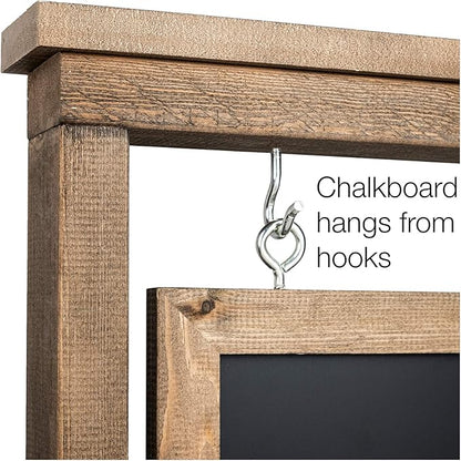 Rustic Handcrafted Chalkboard Sign: Uniquely Designed Wooden Sidewalk Sign Message Board with Double Sided Display. Alternative to A-Frame & Sandwich Board Signs. Use Chalk or Liquid Chalk Markers.