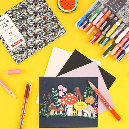 Grabie Acrylic Paint Pens - 28 Color Extra Fine Tip Markers for Painting Various Surfaces - Premium Art Supply Set