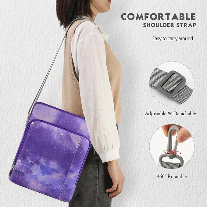 MoKo Laptop Sleeve Bag for 13.3-14 Inch, Notebook Carrying Case with Pocket Fits New MacBook Pro M3/M2 14" /13" M2/M1 Pro/M1 Max 14.2 2023-2021/Air 13.6" M2 2022, Surface Pro 9/8 13",Purple Starry Sky