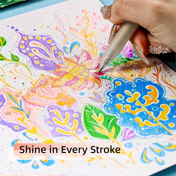 8 Color Retractable Gel Pens Colorful Glitter Gel Pen Set Japanese Style 0.7mm Aesthetic Colored Pens for Office School Stationery Supplies (8B)…