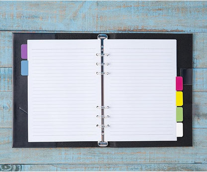 Desk Tech Sticky Index Tabs, 1" x 1.5", 24 Sheets - 6 Colors Self Adhesive File Tabs Flags Colored Page Markers Labels for Binders, Books and Notebooks