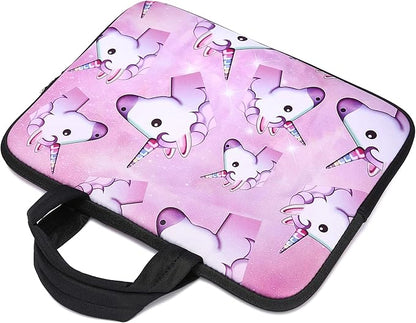 11 11.6 12 12.1 12.5 inch Laptop Carrying Bag Chromebook Case Notebook Ultrabook Bag Tablet Cover Neoprene Sleeve for Apple MacBook Air Samsung Google Acer HP DELL Lenovo Asus (Pink Unicorn)