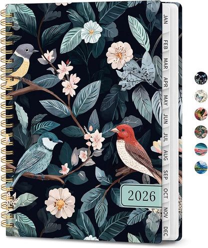 2026 Planner, Weekly and Monthly Planner for Women, January 2026 to December 2026, Pretty Hardcover 2026 Calendar Planner Book with Tabs, Inner Pocket, Spiral Bound, Perfect Office Home School Supplies - 8.5" x 11", Twilight Serenade