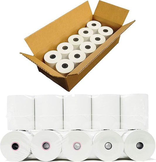 (10 Rolls - 48 GSM) 3 1/8 x 230 Thermal Paper (80mm x 70m) premium tape for Square POS System, Register Thermal Receipt Paper Rolls for TM-T88III, TM-T88IV, TM-T88V, TSP100, CT-S300, CT-S2000