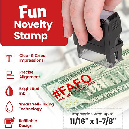 Promot FAFO Trump Stamp - Self-Inking Rubber Stamp for Office, Business, Party, Gift - Make America Great Again