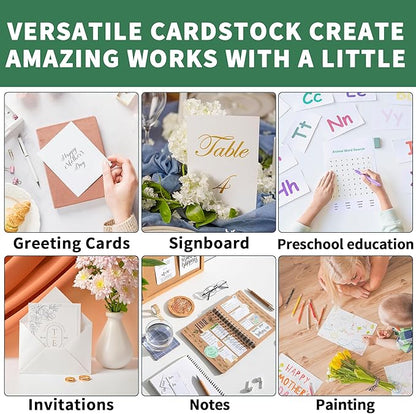 100 Sheets White Cards Blank - 5''x7'' White Card Stock 300gsm/110lb Thick Paper Cardstock, Heavy CardStock Blank for Wedding Invitations, Index Cards, Greeting, Note - PAP07300100