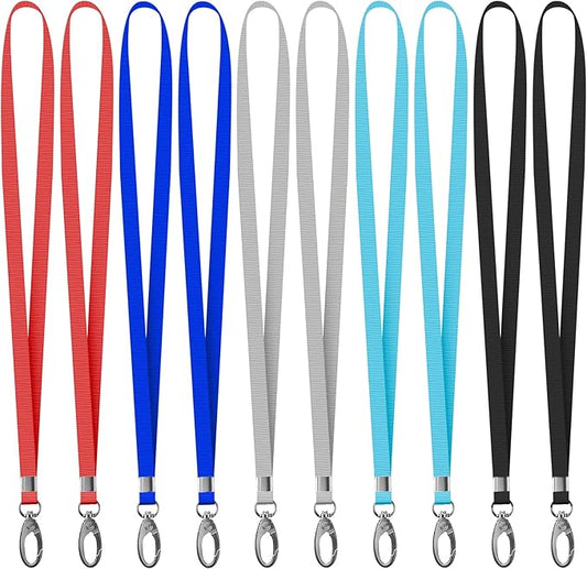 10 Pack Lanyards for ID Badges, Cruise Ship Cards, Keys, Keychain, Long-lasting Neck lanyard Strap with Clasp, Cruise Badge Key Lanyards for Men, Women, Teachers, Kids (MIX)