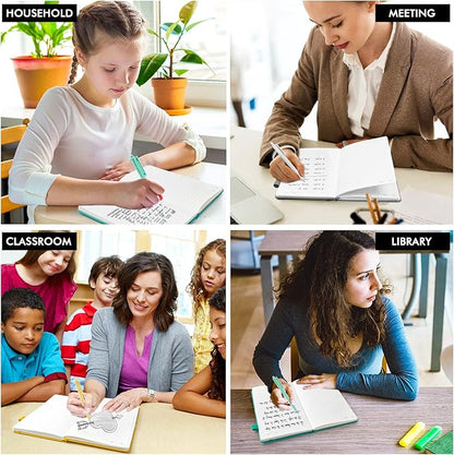 feela Notebooks Journals Bulk, Hardcover Notebook Classic Ruled Journal Set with Pen Holder for School Business Work Travel Writing, with 12 Black Pens, 120 GSM, 5.1”x8.3”, 12 Pack, A5, Solid Colors