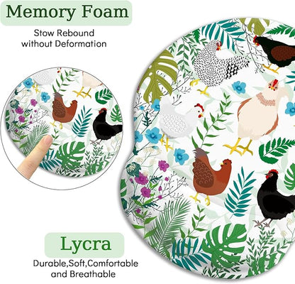 Chicken Ergonomic Mouse Pad with Wrist Rest, Gaming Mouse Pad with Wrist Support, Funny Mouse Pads for Desk, Computer Mousepad with Non-Slip Pain Relief PU Base, Cute Office Desk Accessories