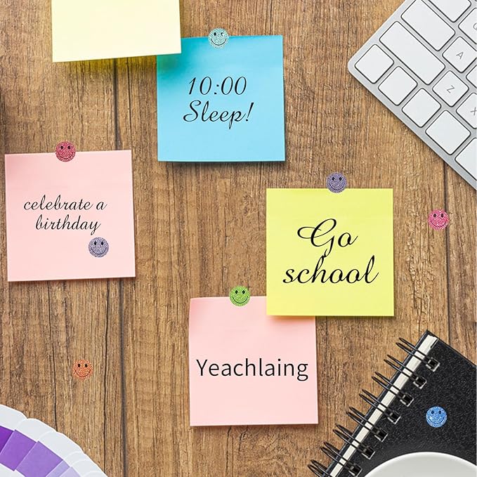 0.5 Inch Shiny Happy Face Stickers,Circle Dots Labels Reward Stickers Teachers Stickers(Multicolored)