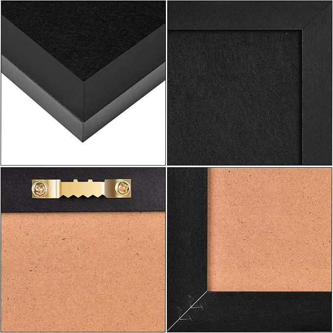 Large Cork Board Bulletin Boards 23"x17", Pin Board Wood Framed Display with Felt, Cork Boards for Wall, Jewelry, Notes, Memos, Photos, Home, Kitchen, Office, School, Wood Framed(Black) & Felt(Black)