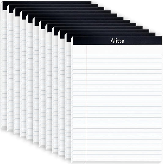 Legal Notepads 8.5 x 11, Pack of 12 - Perforated Wide Ruled Writing Pad - Premium Thick Paper, No Ink Bleeding - Blank Legal Pads For Home, Office, School, Business - 50 Sheets Per Notebook