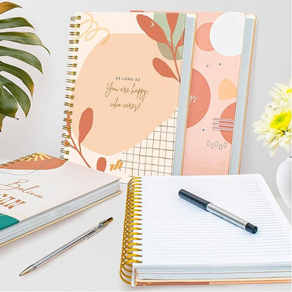 Spiral Notebook - 10.25" x 7.25" Spiral Journal Notebooks College Rule, Cute Notebook Journal for Note Taking Women Writing School, Notebooks for Work, 100 GSM, 300 Pages (Who Cares?)