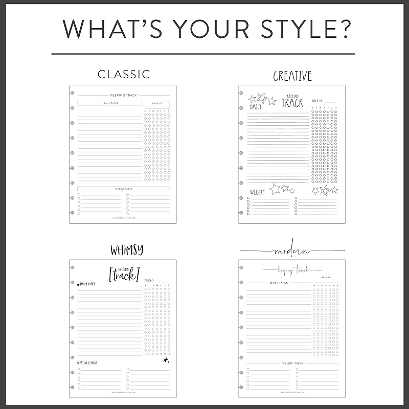 BetterNote Horizontal Undated Calendar Refill Pages for Disc Notebook, fits The Happy Planner, Discbound Levenger Circa, Staples Arc, TUL (Classic- 6 months, 11-Disc, 8.5"x11")