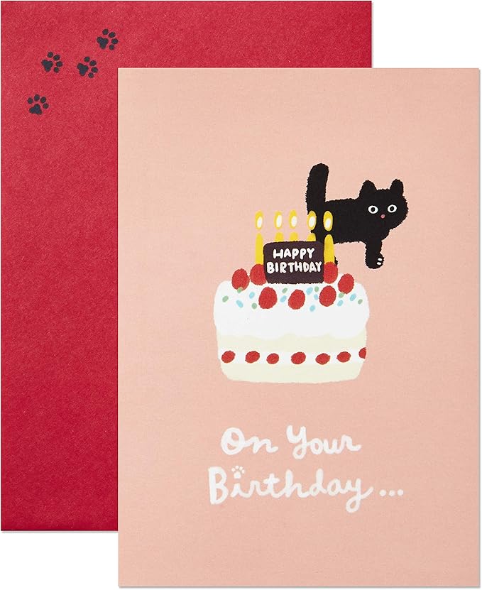 Hallmark Pop Up Birthday Card (Cat and Friend with Birthday Cake)
