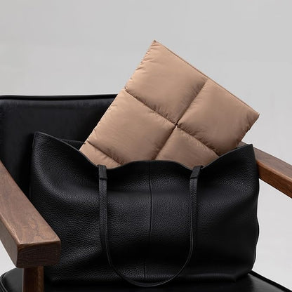 Comfyable Puffy Laptop Sleeve 15 Inch 16 Inch, Quilted Puffer Laptop Carrying Case for Women, Pillow Case Compatible for MacBook Air 15 in M3 2024 & MacBook Pro 16 in 2024 M4, 16 in Puff Cover, Brown