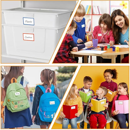 Utron 500Pcs Name Labels, 3.5x2.25 inch Blank Nametags, Sticky Name Tags for Whiteboards Locker Fridge School Office Home 10 Colors