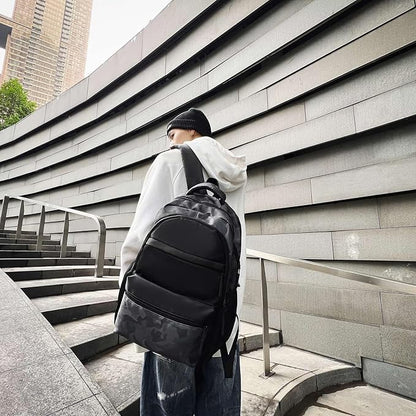 Cute Backpack for School Kids Camouflage Laptop Travel Backpack for Women Men Casual College Teen Bookbag(black)