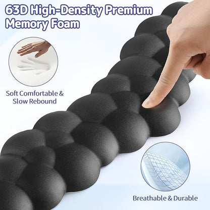 Cloud Wrist Rest Keyboard, Cloud Palm Rest Set with PU Leather Memory Foam, Cute Keyboard Rest for Wrist Support and Arm Rest, Desk Cloud Wrist Pad for PC/Gaming/Hand Cushion/Computer-Black