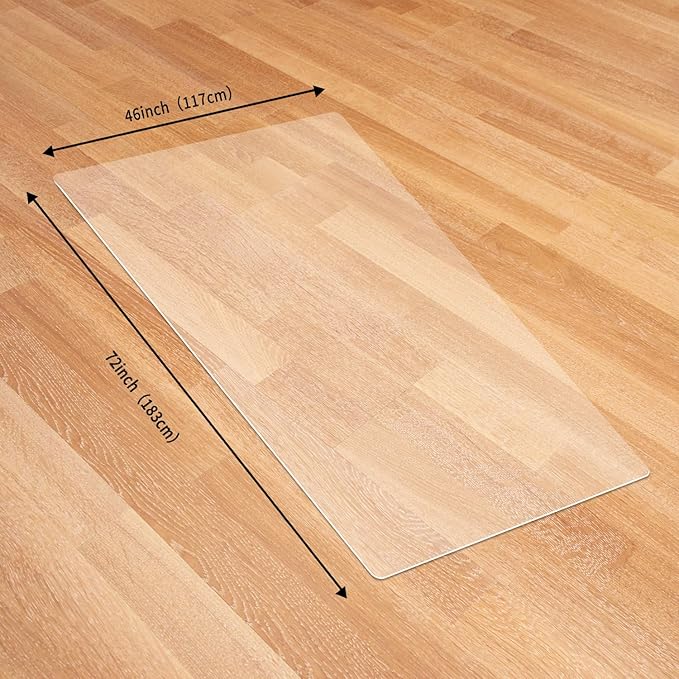 Clear Chair Mat for Hardwood Floors - 46''x72'' Heavy Duty Office Chair Mat, Rectangle Rolling Chair Mat for Hardwood, PVC Protector Hard Floor Mat for Computer&Desk Chair (46'' x 72'')