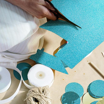 Blue Glitter Cardstock 8.5x11 Double-Sided 24 Sheets, Goefun Light Blue No-Shed Glitter Paper 280GSM/100lb Heavy Card Stock for Gift Wrapping, Birthday, Anniversary, Holiday, Greeting Cards