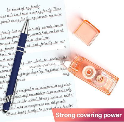 White Correction Tape, Easy To Use Cute Applicator for Instant Corrections, For school, Office Workers (Gradient Pink, 5M/196" x 0.2",12pack)