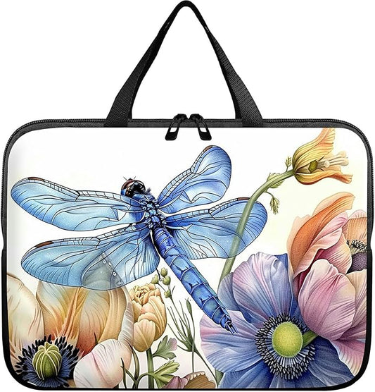 Universal Tablet Laptop Sleeve Case 10 inch, Blue Dragonfly Slim Carrying Case Durable Handbag Travel Laptop Bag for 7 to 10-inch Laptops/Notebook/Kids Tablet/ipad/eBook Readers