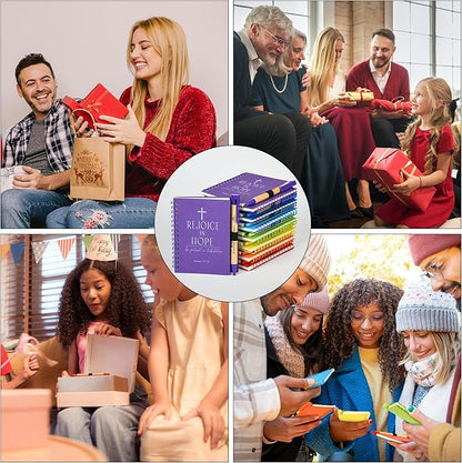 INSADA 7 Sets of Multicolored Christian Prayer Journals in Bulk small notepad 5.43” x 4.33” Spiral Notebooks with Matching Pens - Easter Gifts for Women kids,Church Members & Bible Study Groups