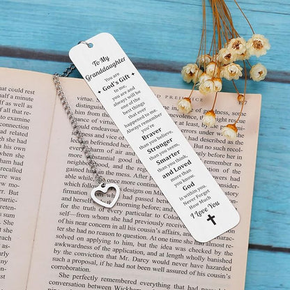 Christmas Bookmarks for Girls Kids, Stocking Stuffers for Granddaughter Teens 16-18, Christmas Gifts for Granddaughter, Granddaughter Gifts from Grandma, Birthday Gifts for Granddaughter