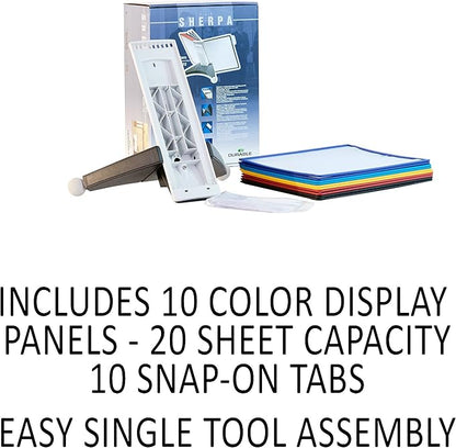 DURABLE Desktop Reference System, 10 Double-Sided Panels, Letter-Size, Assorted Colors, SHERPA Design (554200)