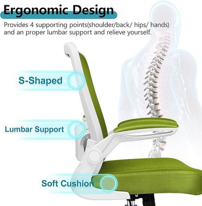 FelixKing Office Chair, Ergonomic Desk Chair Breathable Mesh Chair with Adjustable High Back Lumbar Support Flip-up Armrests, Executive Rolling Swivel Comfy Task Computer Chair for Home Office