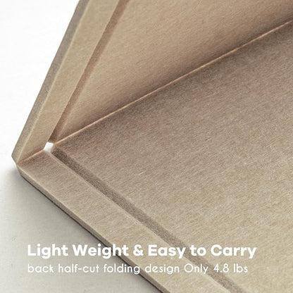 Large Bulletin Board - 60 x 48 Inches, Decorative Felt Pin Board for Wall - 5' x 4' Foldable Photo Display Board with Self-Adhesive Tape, Includes 20 Push Pins - Beige Brown