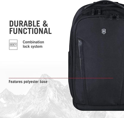 Victorinox Altmont Professional Essentials Laptop Backpack - Tablet & Laptop Bag for Travel Accessories - Computer Backpack Includes Sleek Organizer - 24 Liters, Black