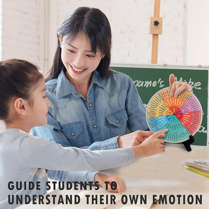 Feelings Wheel, Double-Sided Emotion Wheel with Stand, Counseling Office Must Have, Feelings Wheel Suitable for Therapy Office Decor School Counseling Office Must Have (WD2, 2)