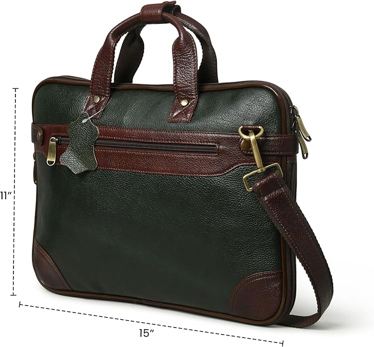 ADYAN 15 inch Leather Briefcases for Men and Women Laptop Bag Business Travel Messenger Bag Vintage Leather Best Office Satchel Bag