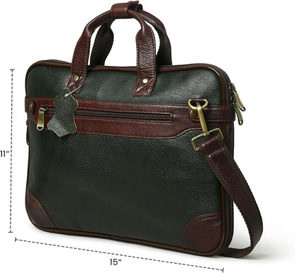 ADYAN 15 inch Leather Briefcases for Men and Women Laptop Bag Business Travel Messenger Bag Vintage Leather Best Office Satchel Bag